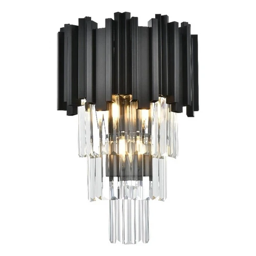 Elegant Lighting Willow 12" Wall Sconce in Black - Picture 1 of 8