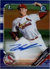 2019 Bowman Draft Chrome Pick Autographs Blue Refractor Zack Thompson Auto