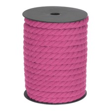 Cotton Rope 3 Strand Twisted Braided Rope Cord, light Red 23m 10mm