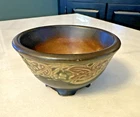 Roseville Antique Pottery Rosecraft Vintage Dark Brown Bowl 2.5"x4.25"  - 1924