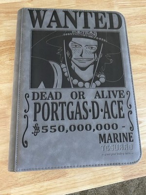 One Piece Portgas D Ace Wanted Poster Engraved Binder/ Made To