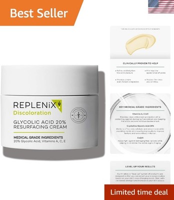 20% Glycolic Acid Exfoliating Face Cream - Hydrating & Lightweight Formula