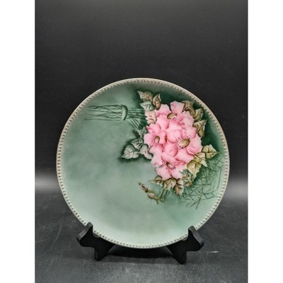 Antique 1906 Haviland France Hand Painted Pink Rose Cabinet Plate L Abramson