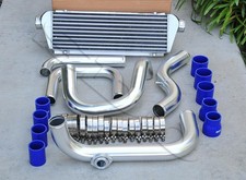 Polished Piping Srs Flange Intercooler Blue Coupler Kit For 94-01 Integra