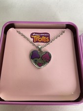 Dreamworks Trolls Poppy Branch Stainless Steel Heart Pendant Necklace  Gift Box