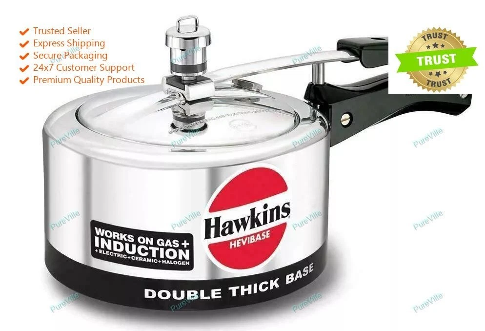 Hawkins Hevibase Pressure Cooker Aluminum Induction Silver 2 Litres Best Gift
