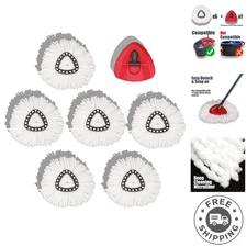 6 Pack O-Cedar EasyWring Spin Mop Head Replacements - Effortless Cleaning