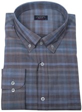 Paul  Shark yachting men's shirt long sleeve shirt size 45 17.75" check cotton