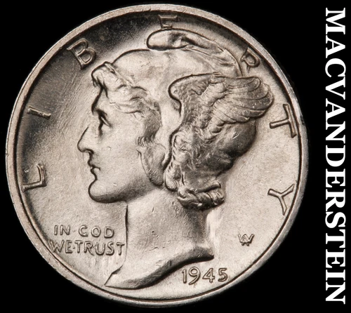 1945 Mercury Dime-Super Choice Gem Brilliant Unc ++++ No Reserve #i1139
