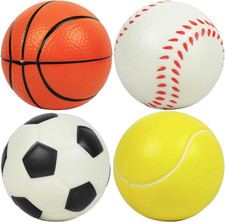 Set of 4 Foam Balls for Toddlers 4" Soft Soccer Ball for Kids