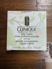 CLINIQUE Stay-Matte Sheer Pressed Powder - 01 Stay Buff (VF) - 0.27 OZ / 7.6 g
