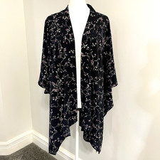 J Jill Kimono Womens One Size Open Front Navy...