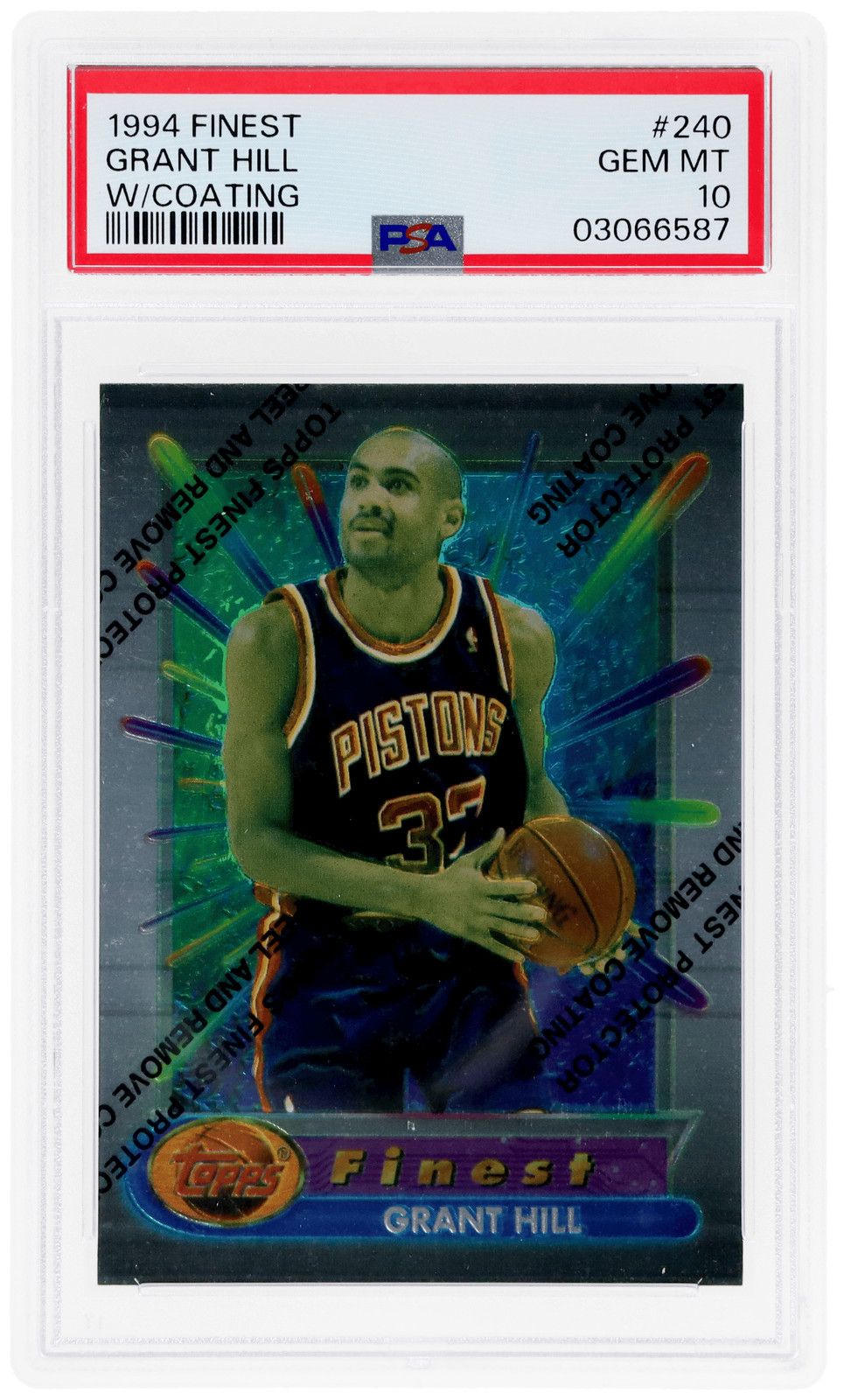 1994 Finest Grant Hill W/Coating #240 PSA 10 Rookie RC