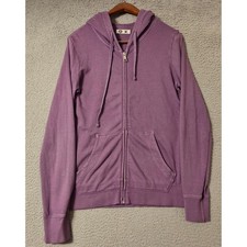 American Giant Womens Purple Supima Modal Lightweight Zip Up Hoodie Med USA Made