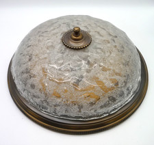 Plafoniere Deckenlampe Messing/Eisglas Vintage- 4 Leuchten- ungetestet- 42 cm