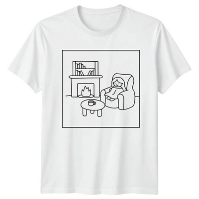 Cozy Home Scene Damen T-Shirt Damen Graphic Tee Unisex Oberteil