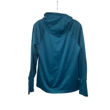 Champion Womens High Collar Pullover Active Top Thumb Holes Teal Medium