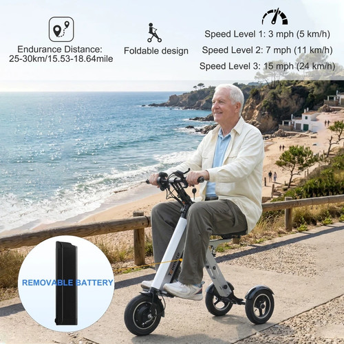 Electric Tricycle Adult, Foldable 3 Wheel Mobility Scooter