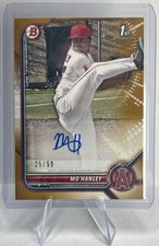 2022 Bowman Mo Hanley 1st Bowman Auto Card /50 Gold PPA-MH L.A. Angels