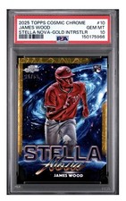 2025 Topps Chrome Cosmic Stella Nova James Wood Gold /50 RC PSA 10 GEM MT POP 2