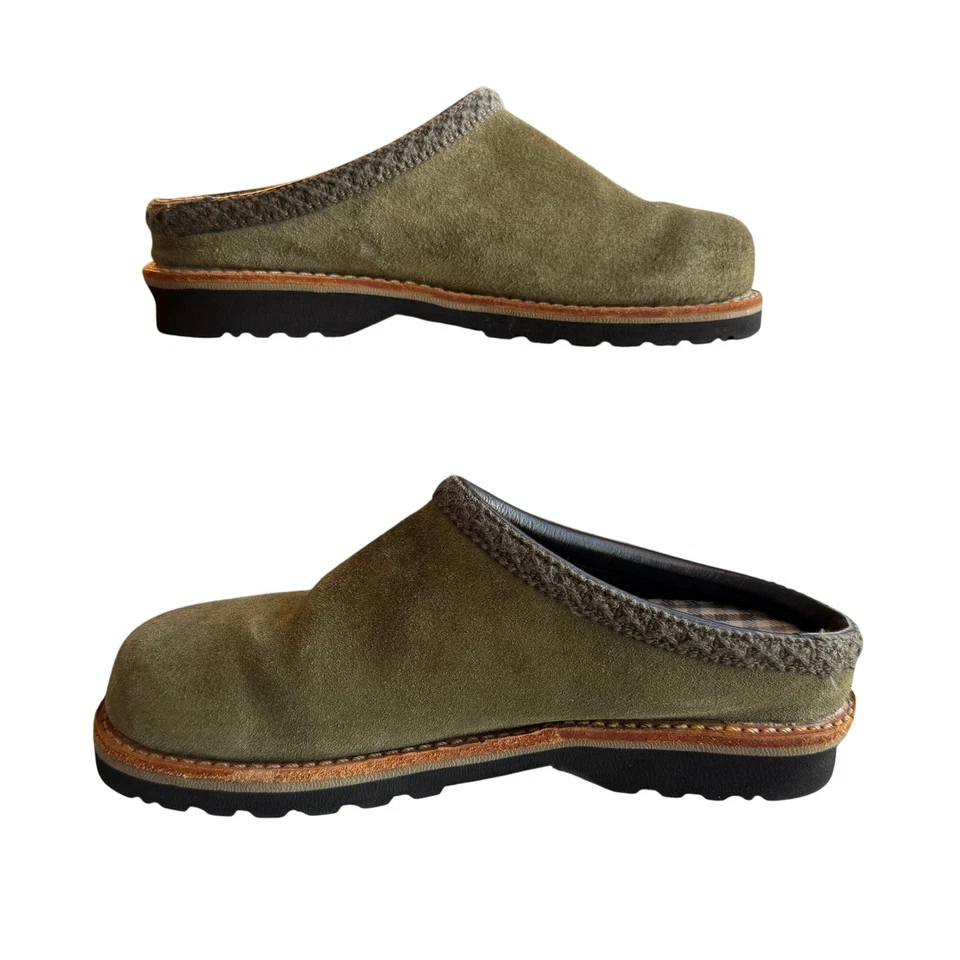 Zuecos de gamuza originales simples mules verde oliva cómodos sin cordones para mujer talla 6 Foto 4 de 4