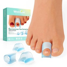 Hammertoe Corrector - 6 PCS Toe Splints Realign Bent, Curled, Crooked, Claw, Ham