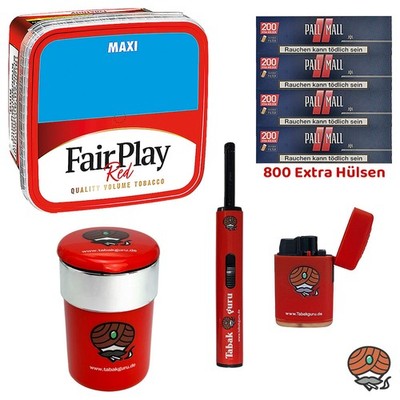 FairPlay Volumentabak Maxi Box 300g, Pall Mall Red Hülsen, Autoascher, Zubehör