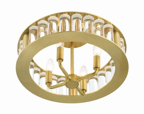 Crystorama Lighting Group FAR-6000 Farris 4 Light 17"W Semi-Flush - Brass - Picture 3 of 6