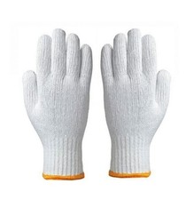 12 Pairs White Cotton Knit Work Gloves Reversible Warehouse Gloves One Size