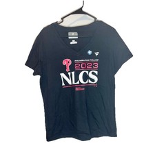 Phillies NLCS 2023 Women s Fanatics V-Neck Shirt Large MLB Postseason Tee
