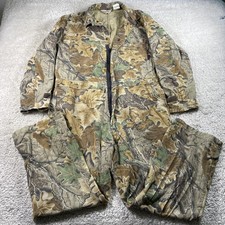 Walls Coveralls Mens Large Short Brown Advantage Camo Hunting Cotton USA Made