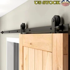 6FT Sliding Barn Door Hardware Kit Heavy Duty Smooth Operation Space Saving Kit