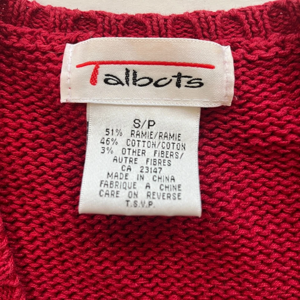 Suéter tejido de colección Talbots perro por todas partes para mujer talla S Cottagecore granja retazos. Foto 3 de 4