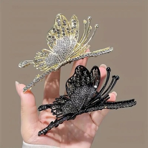 Mode Frauen Luxus Strass Schmetterling Haarspange Mädchen Haarzubehör Geschenk - Bild 4 von 6
