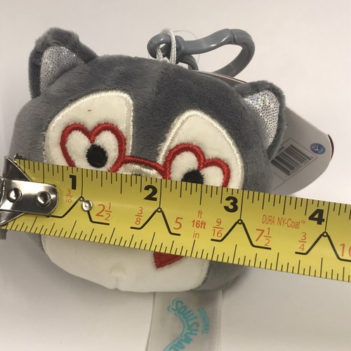 Squishmallow Ryan Wolf Husky Clip Keychain Grey Heart Christmas 3.5” Walgreens - Picture 5 of 6