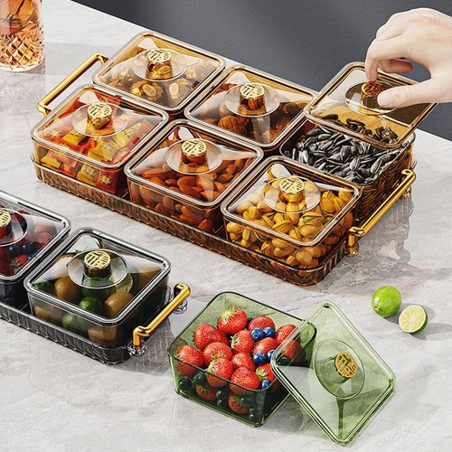 Translucent Dessert Serving Platter Modern Dried Fruit Plate Living Room - Picture 7 of 24