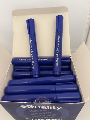 Equality trocken abwischbarer Marker blau x 36 hoher Tintengehalt für Whiteboards Schule
