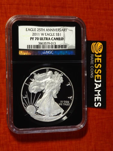 2011 W PROOF SILVER EAGLE NGC PF70 ULTRA CAMEO BLACK CORE HOLDER