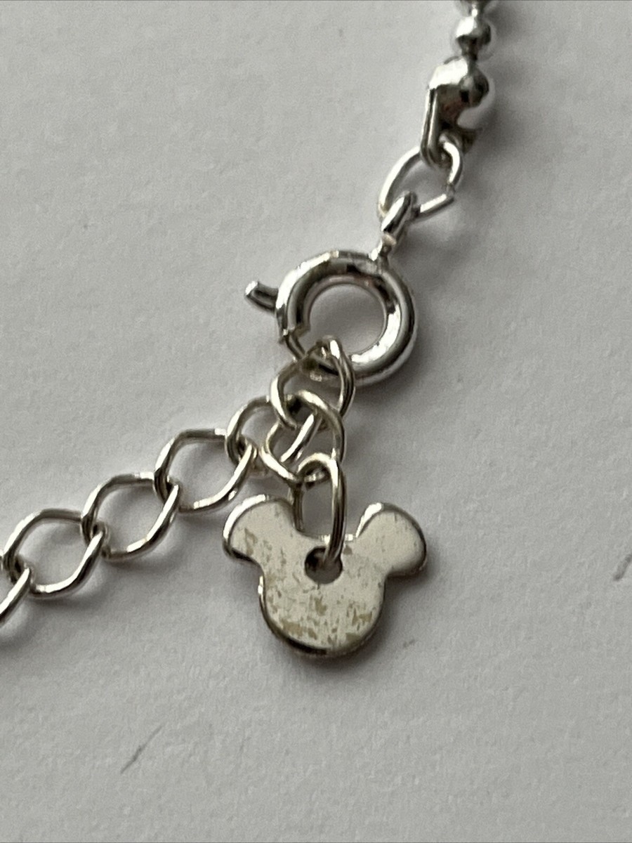 Disney vintage Tinker Bell charm anklet With Austrian Crystal Silver Tone