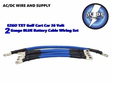 2 Awg HD Golf Cart Battery Cable 5 pc Set BLUE E-Z-GO 94/UP TXT 36V  U.S.A MADE