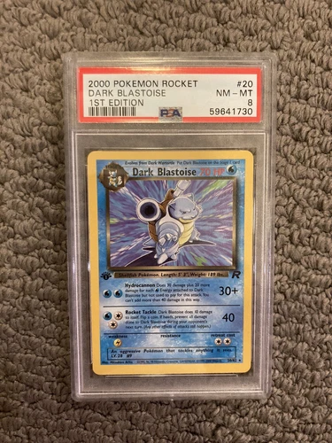 2000 TEAM ROCKET 1ST EDITION 20 DARK BLASTOISE RARE PSA 8 POKEMON