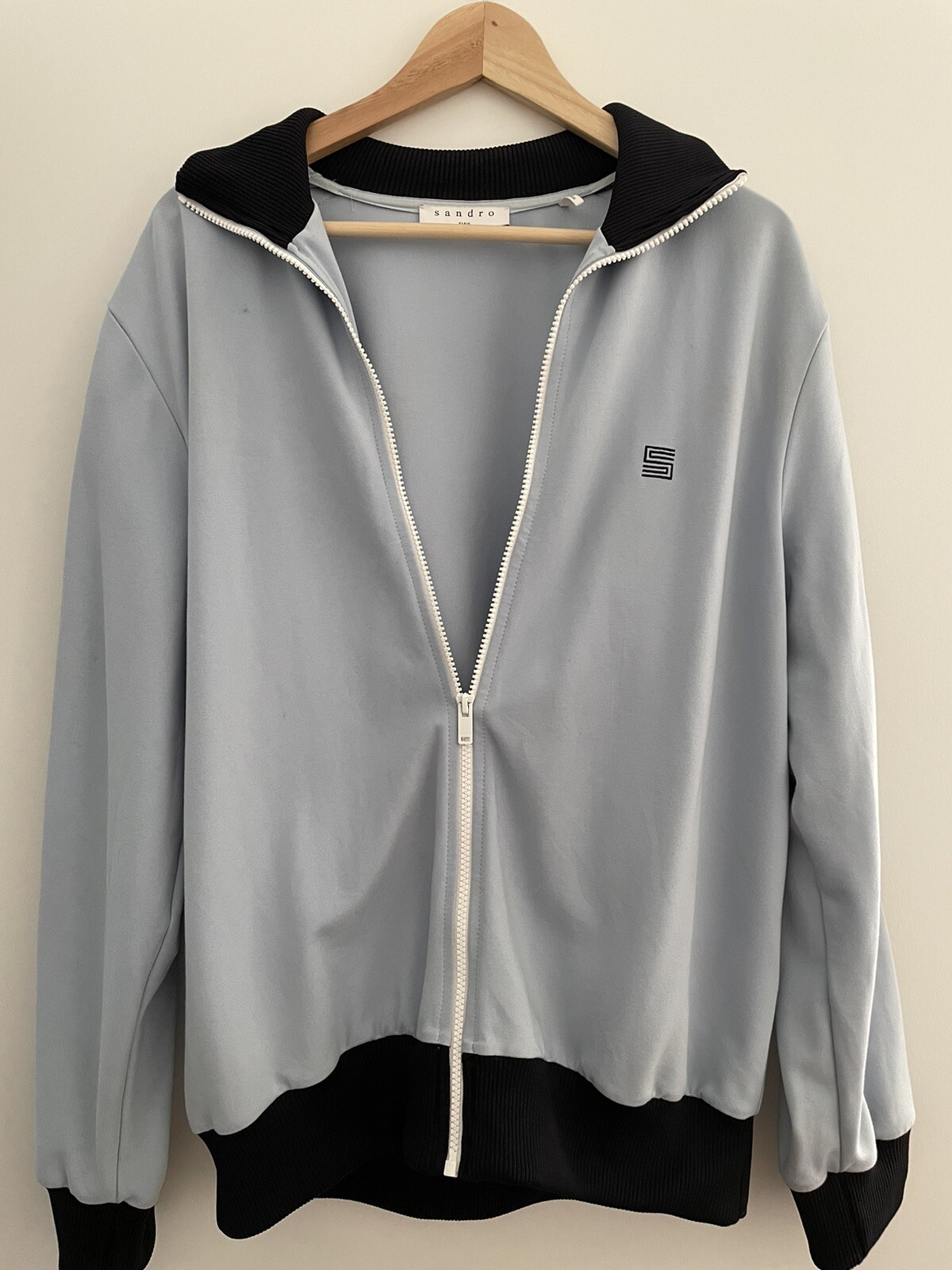Sandro Track Jacket Large Light Blue - image 3