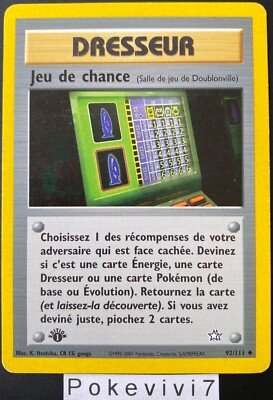Pokemon Karte GLÜCKSSPIEL 92/111 Neo Genesis Wizards Edition 1 DE (VERSO!!!)
