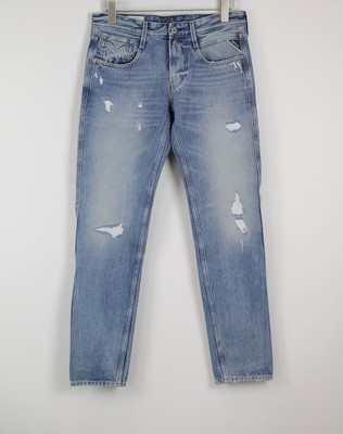 RRP€159 REPLAY ANBASS M914Y Men W34/L34 Distressed Slim Fit Stretch Jeans  21389 | eBay