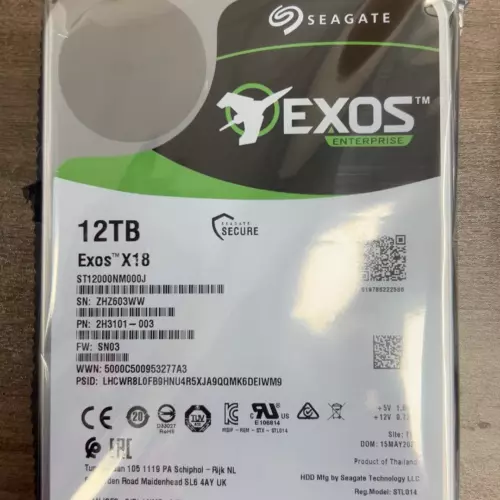 New Seagate Enterprise Exos X18 ST12000NM000J 3.5" SATA 12TB Hard Drive - Picture 2 of 4