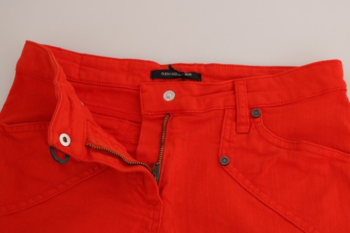 PLEIN SUD JEANIUS Shorts Orange Mid Waist Cotton Denim Mini IT36/US2/XS RRP $200 - Picture 5 of 8