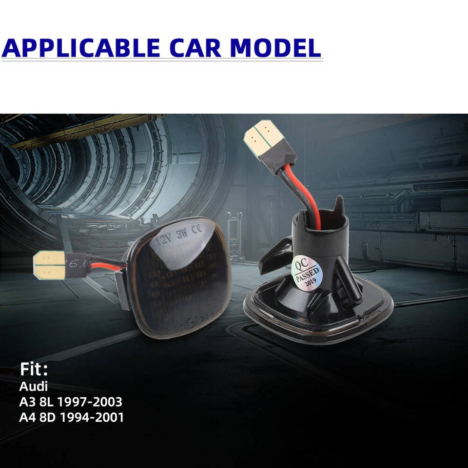 For Audi A3 8L 94-01 A4 8D Dynamic LED Side Marker Blinker Signal Light Lamp SET Foto 4 de 4
