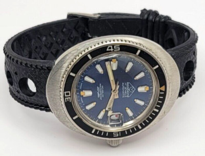 Rare Mondaine Swiss all stainless Men's diver 20 ATM automatic watch works 39mm