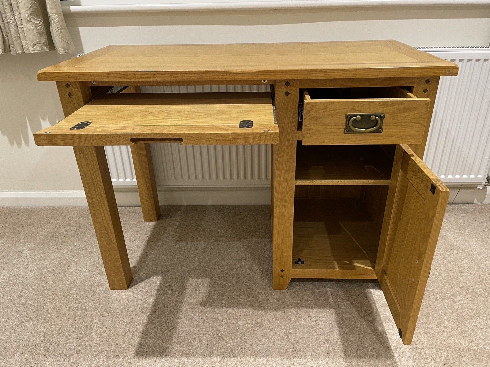 Cotswold Company Oakland Rustic Oak Single Pedestal Desk eBay