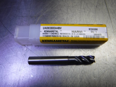 Kennametal 8mm 4 Flute Carbide Endmill 8mm Shank UADE0800A4BV KC633M (LOC3483B)